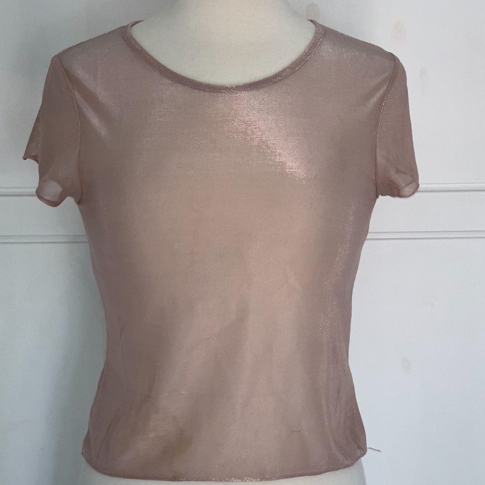 La Hearts | Rose Gold Shimmery Sheer Top